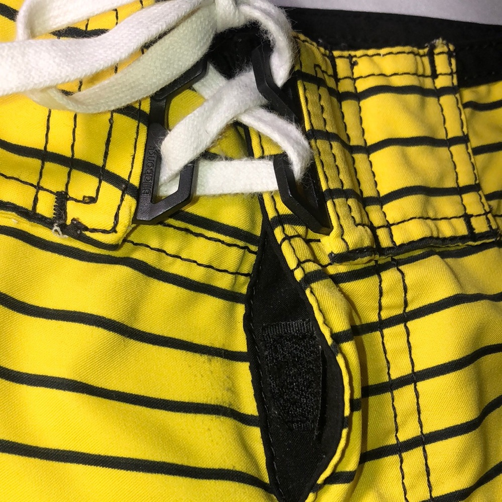 Billabong Yellow and Black Striped Board Shorts - Picture 3 of 7